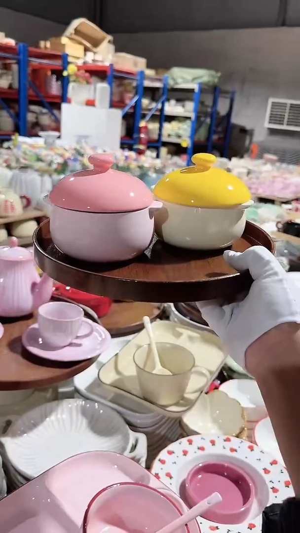 瓷片2个炖盅不带木托盘微瑕 凑满20元包邮