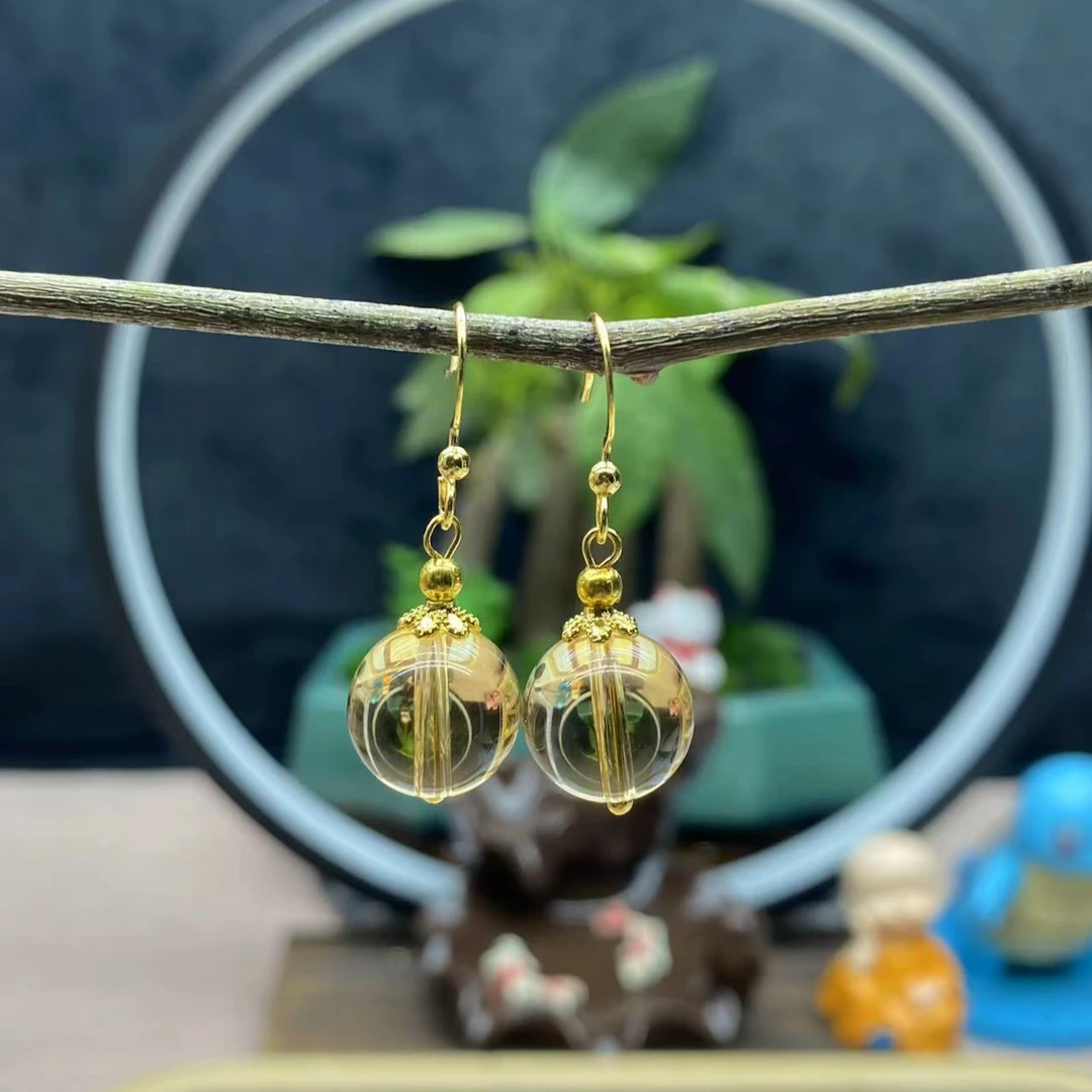 黄水晶耳坠时尚大气款0104