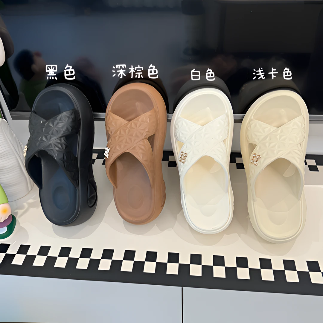 增高厚底拖鞋女士夏季沙滩凉鞋防滑舒适百搭鞋子网红白色时尚户外