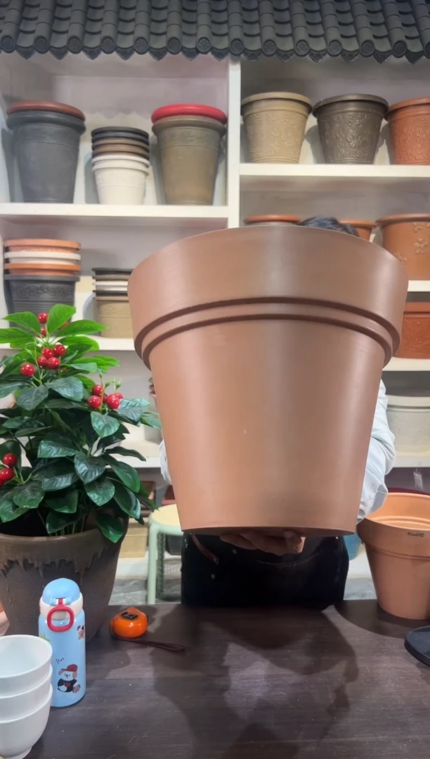 36*30/OT36/藕粉色镜面手工拉丝花盆外贸尾单