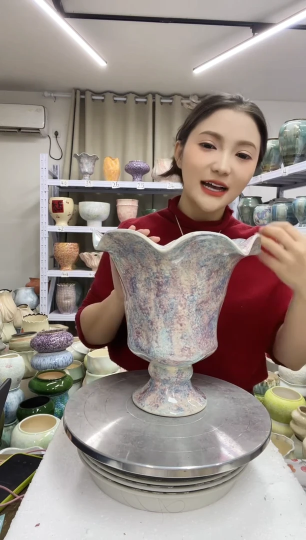 1.4陶瓷花盆直播链接高.  25    口  19.5