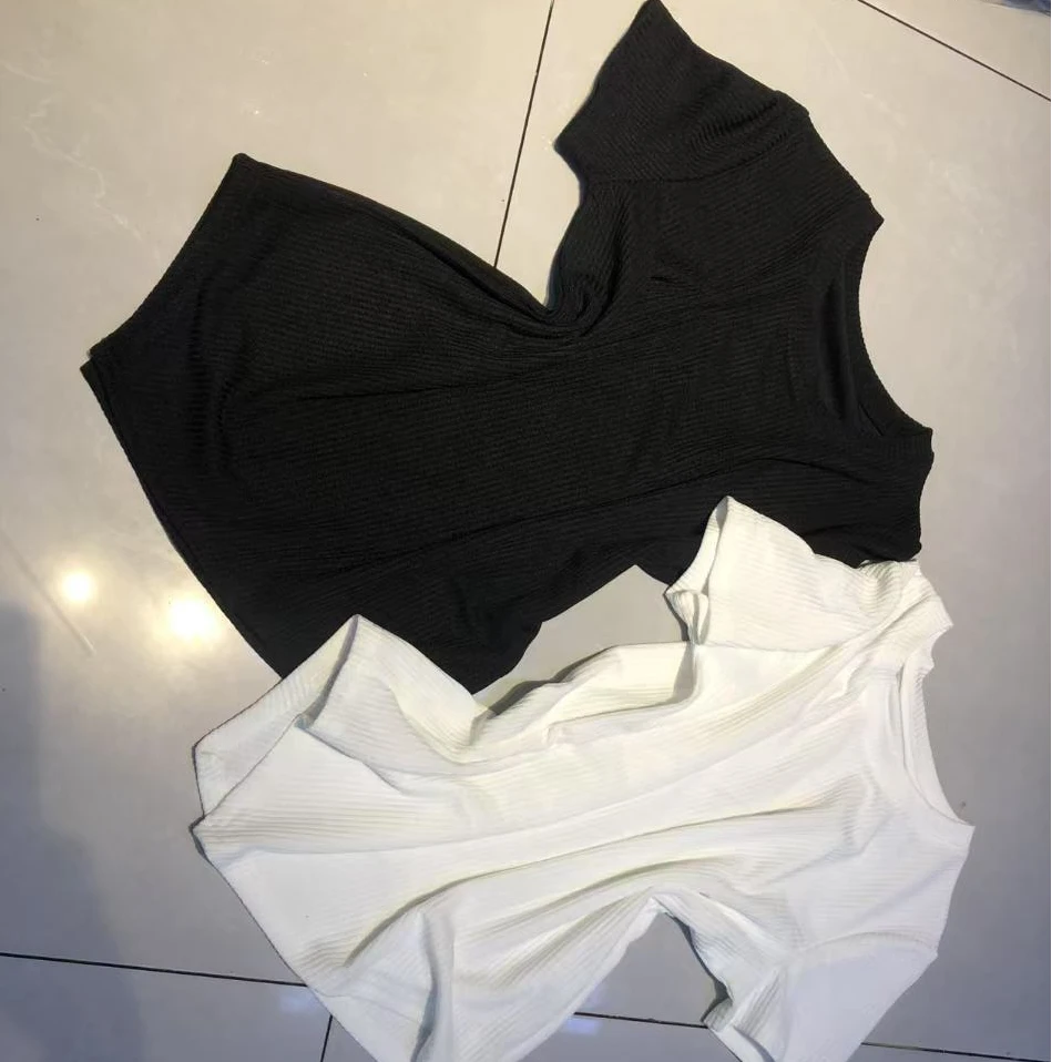 2025春夏季新款圆领轻奢冰爽棉显瘦短袖纯色修身下摆不规则T恤