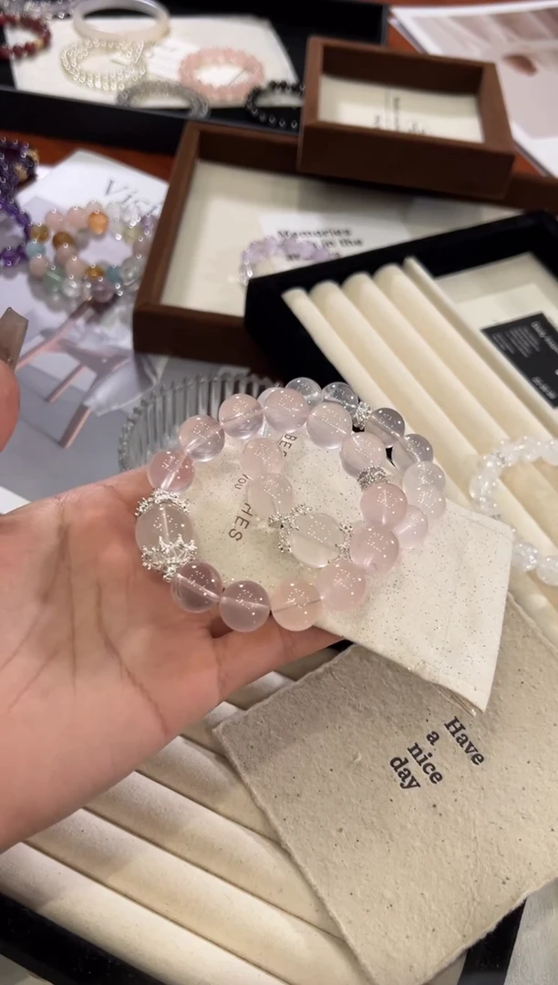 【闪购商品】水晶手链合金粉水晶手链