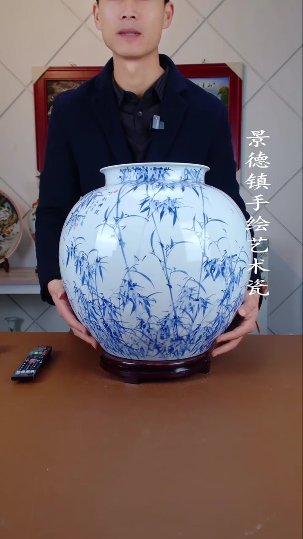 瓶陶景德镇手工手绘陶瓷摆件20