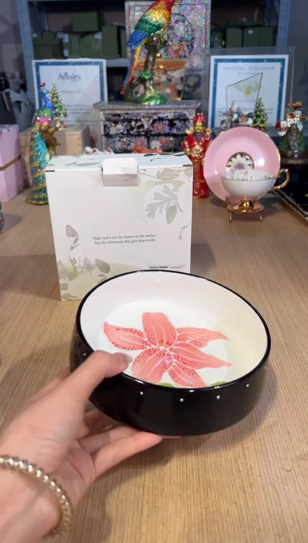 【闪购商品】杯 146百合花6寸高脚果盘