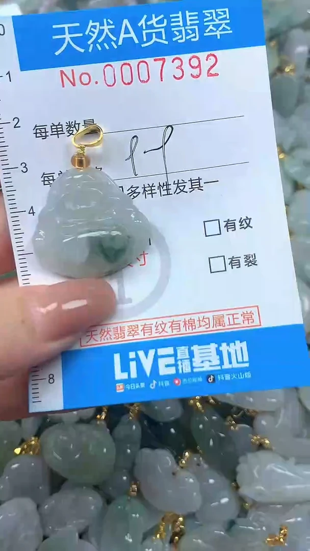 颈饰未镶嵌翡翠净货挂件-7392