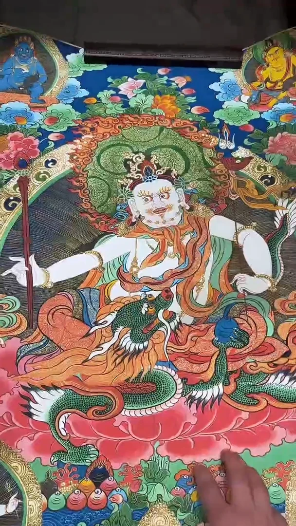 卷轴画【主播精品】高端卷轴画——唐卡白财神067
