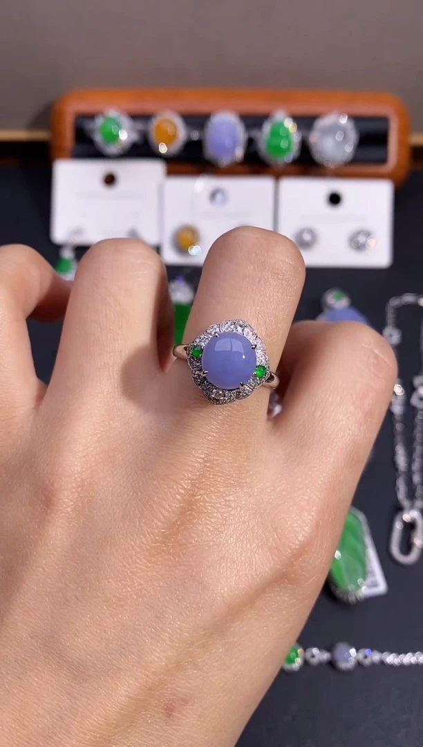 【闪购商品】翡翠戒指18K金镶嵌戒指