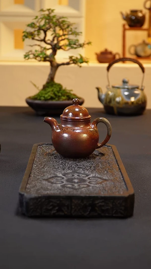 茶壶紫砂纯自然柴烧