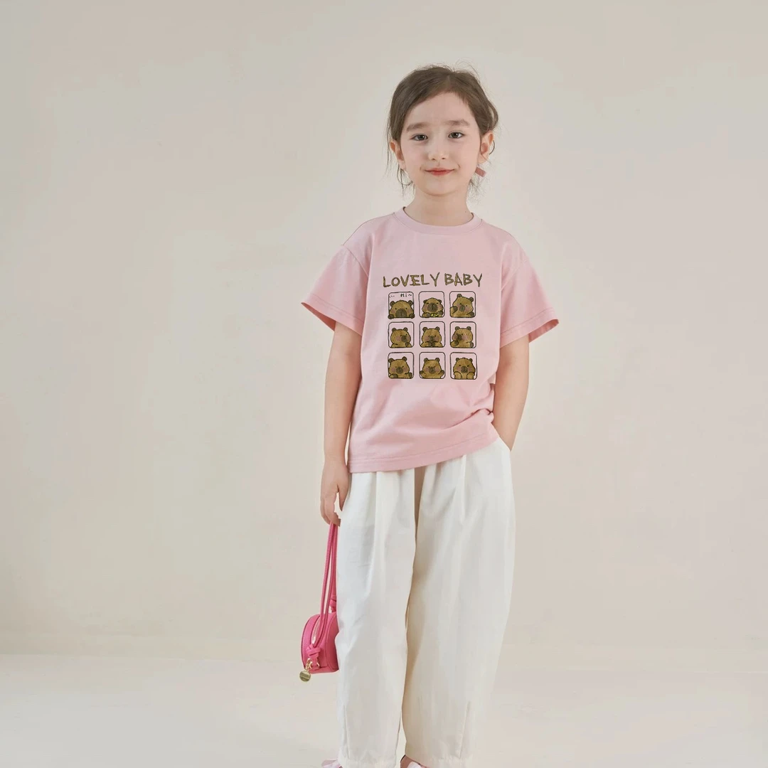 （买一送一）婴格朗迪T68夏季儿童男女T恤短袖上衣透气印花