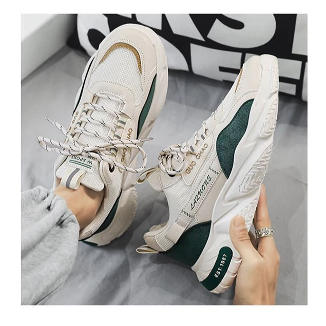 啄木鸟正品秋季新款男士爆款休闲运动鞋网面百搭透气厚底百搭男鞋