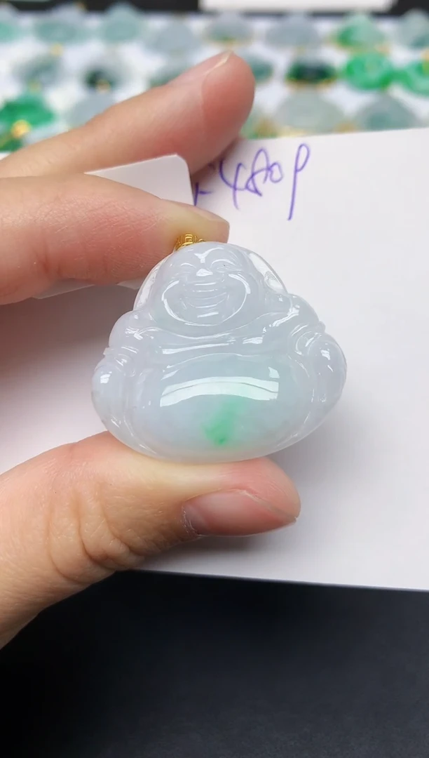 颈饰18K金镶嵌翡翠天然缅甸A货翡翠百元以上9元证书费自理