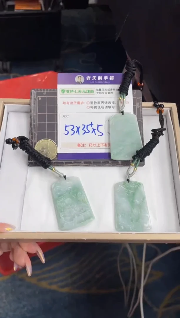 未镶嵌挂件翡翠山水牌FL13/多样性发其一CP配绳