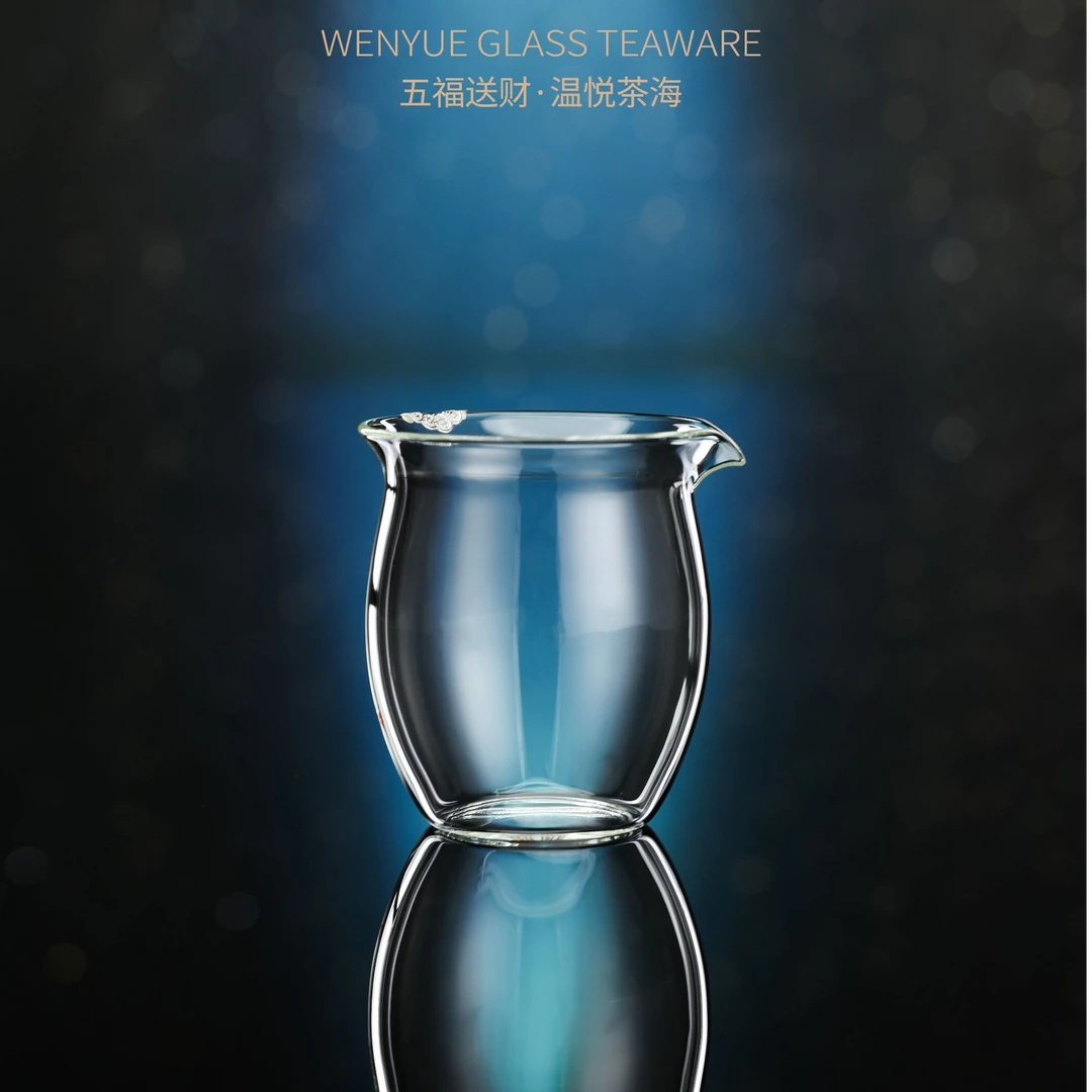 禾器×揽遇釦银五福送财·温悦陶瓷绿色茶海公杯中式家用釦银公道杯