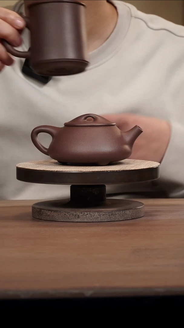 茶壶紫砂木门紫泥石瓢