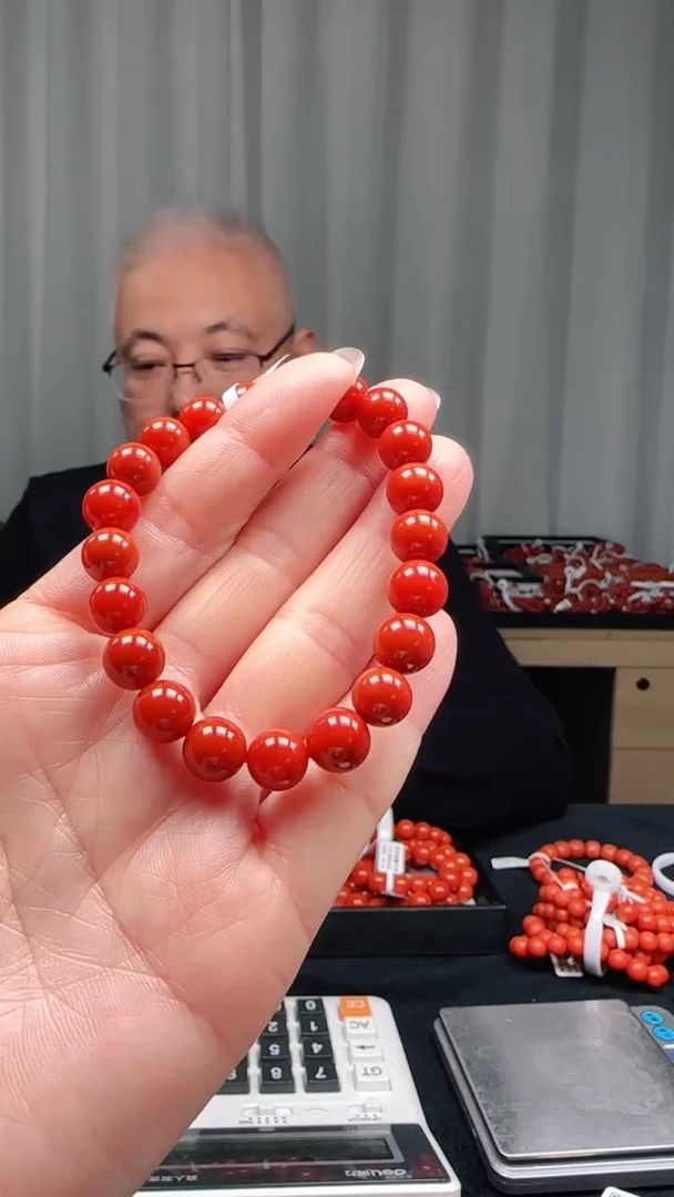 未镶嵌多样性发一件南红玛瑙【高货】锦红9mm保山圆珠单圈