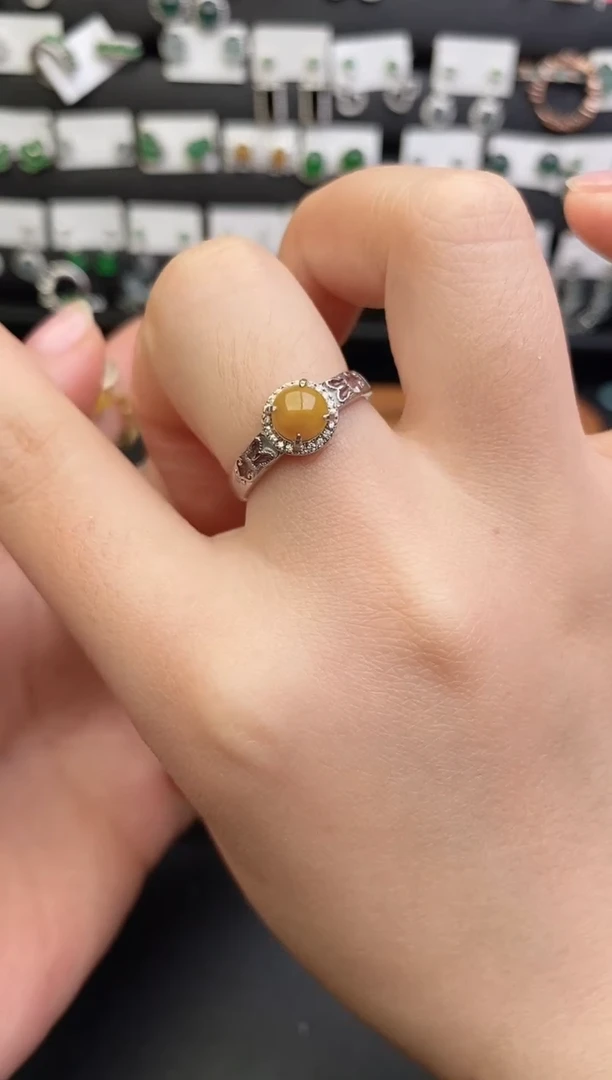 银S925镶嵌戒指翡翠0