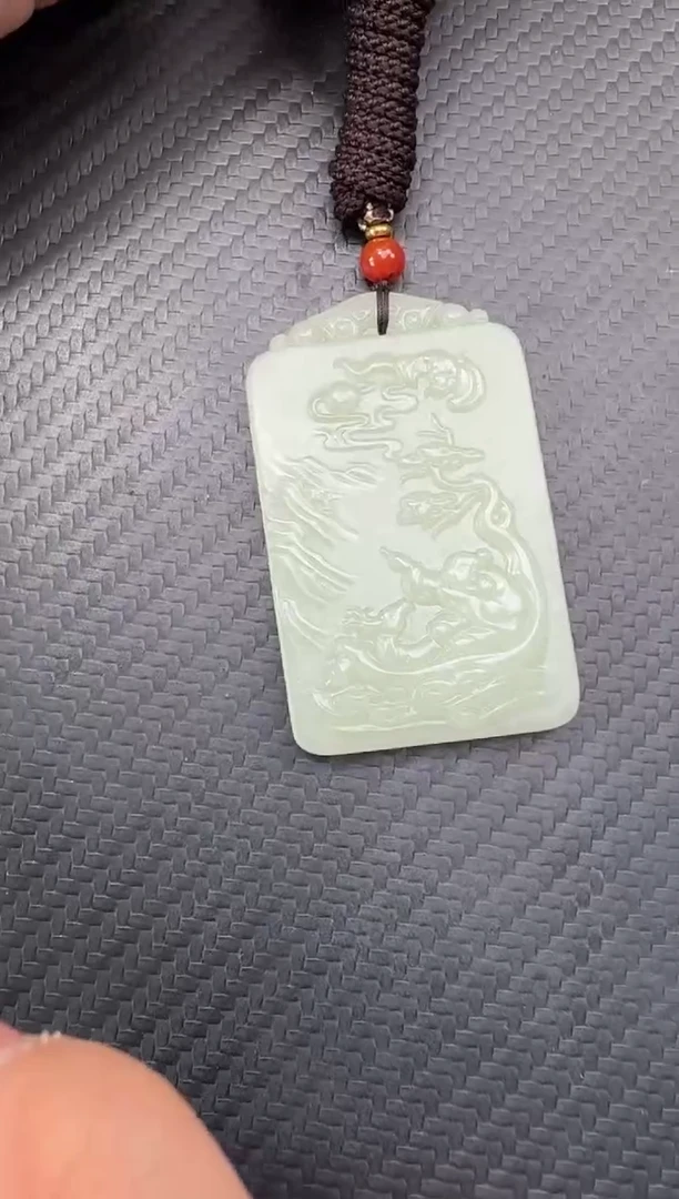 吊坠(不含链)未镶嵌和田玉若羌青白玉吊坠