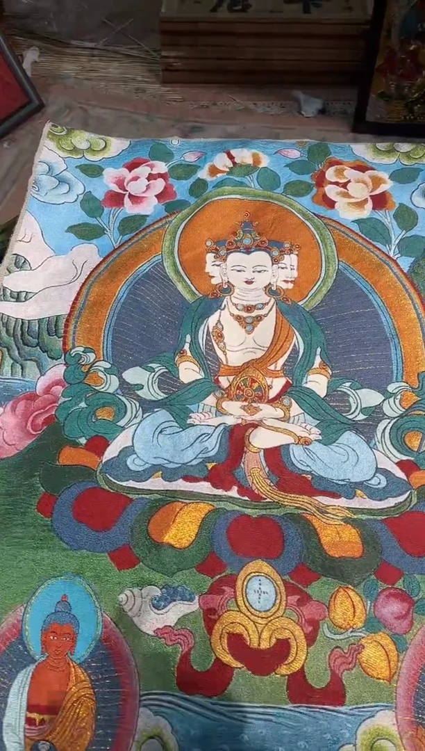 刺绣路路的唐卡tk160