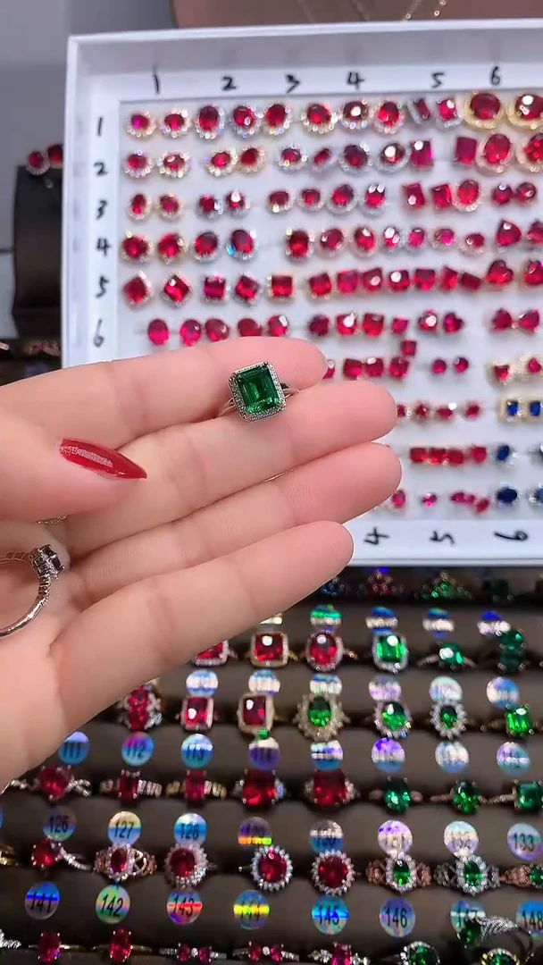 【闪购商品】透辉石戒指银S925镶嵌银色7.9