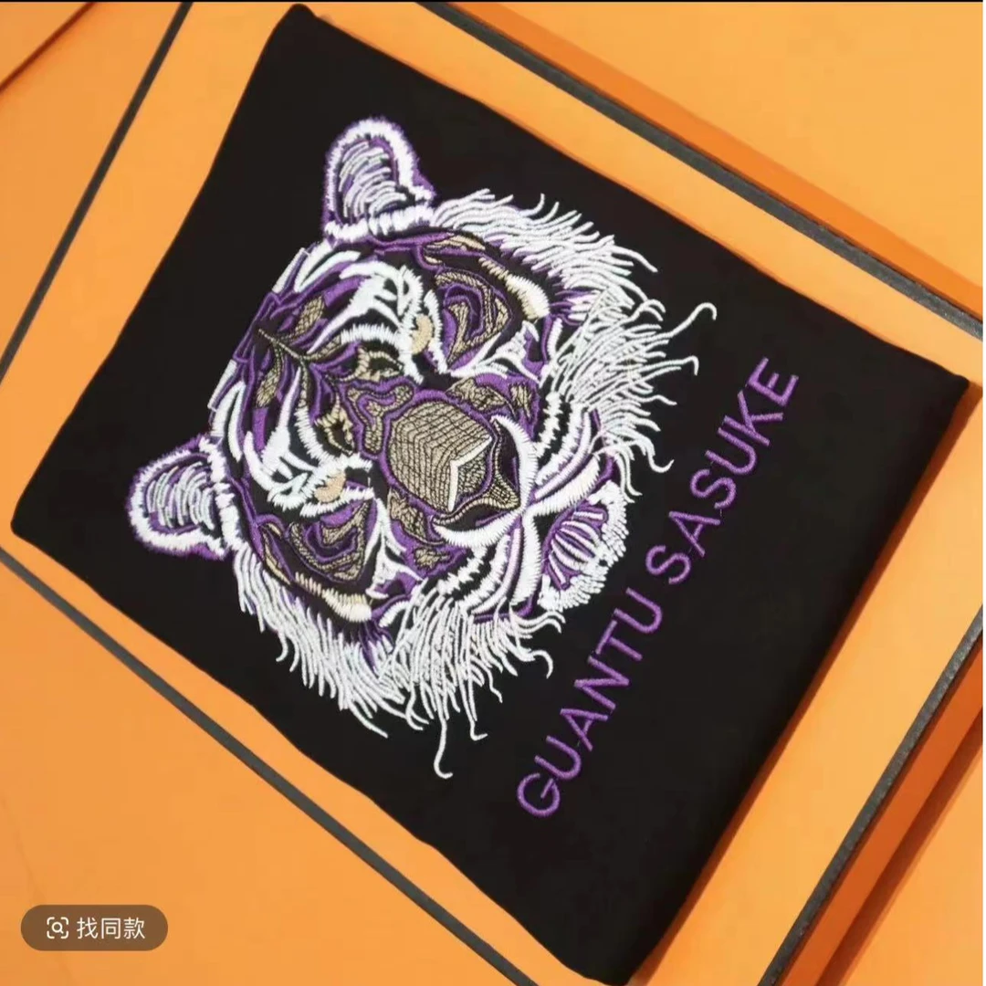 321重磅幼崽小老虎重工刺绣短袖T恤男女同款