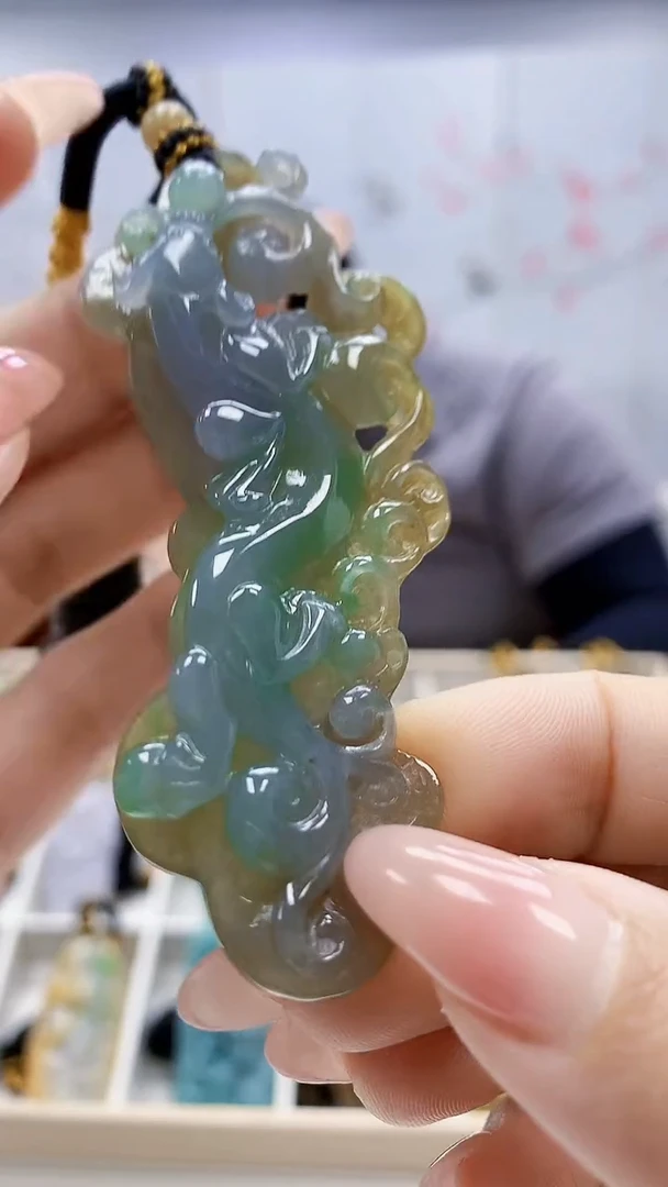 未镶嵌定制翡翠5060ty-毛货挂件54