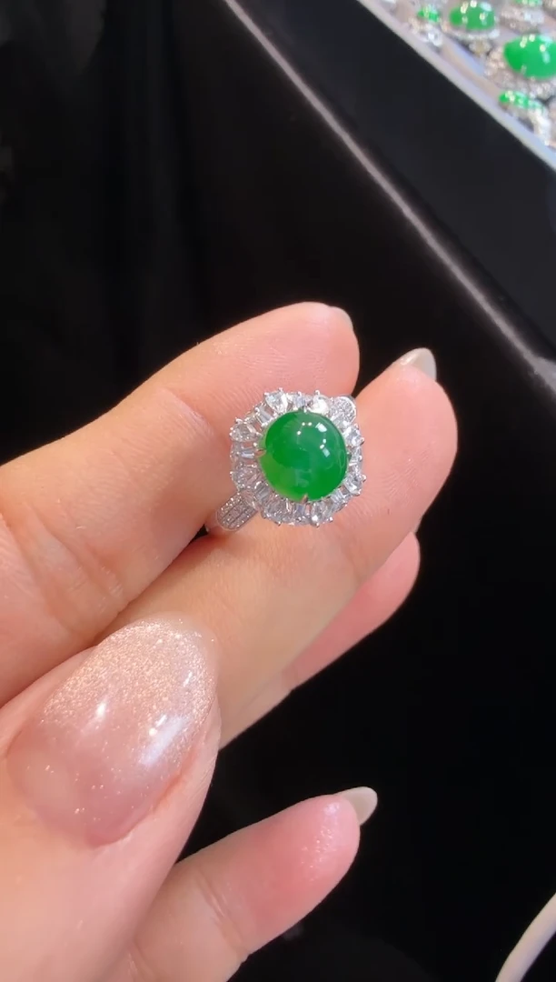 【闪购商品】翡翠戒指18K金镶嵌戒指