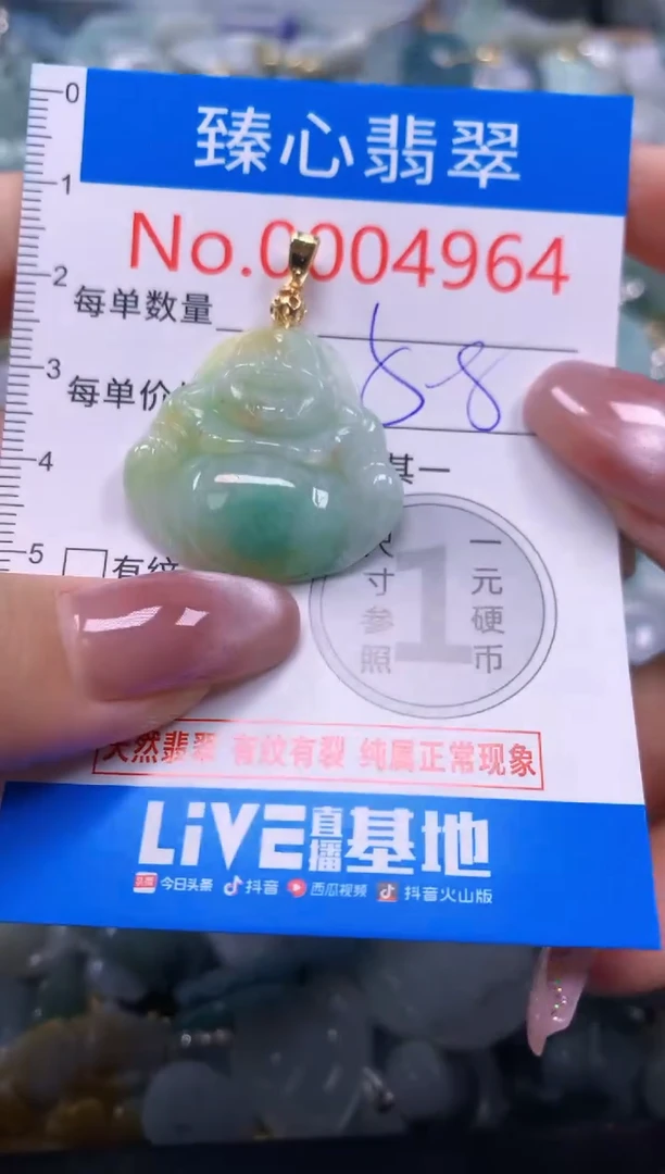翡翠未镶嵌颈饰含绳000964