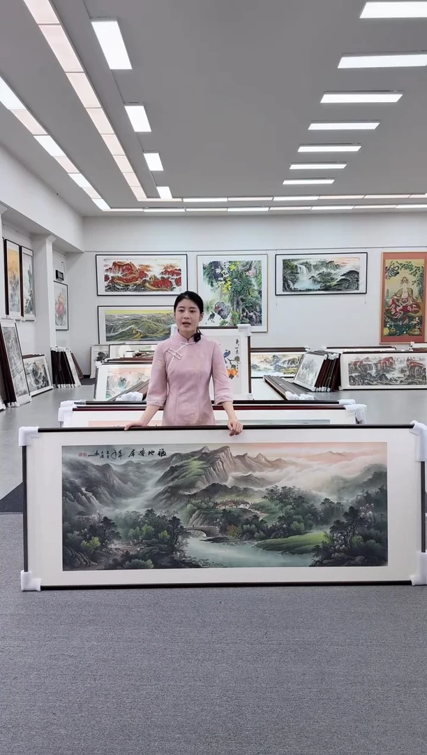 国画手绘 福地安居 219*88