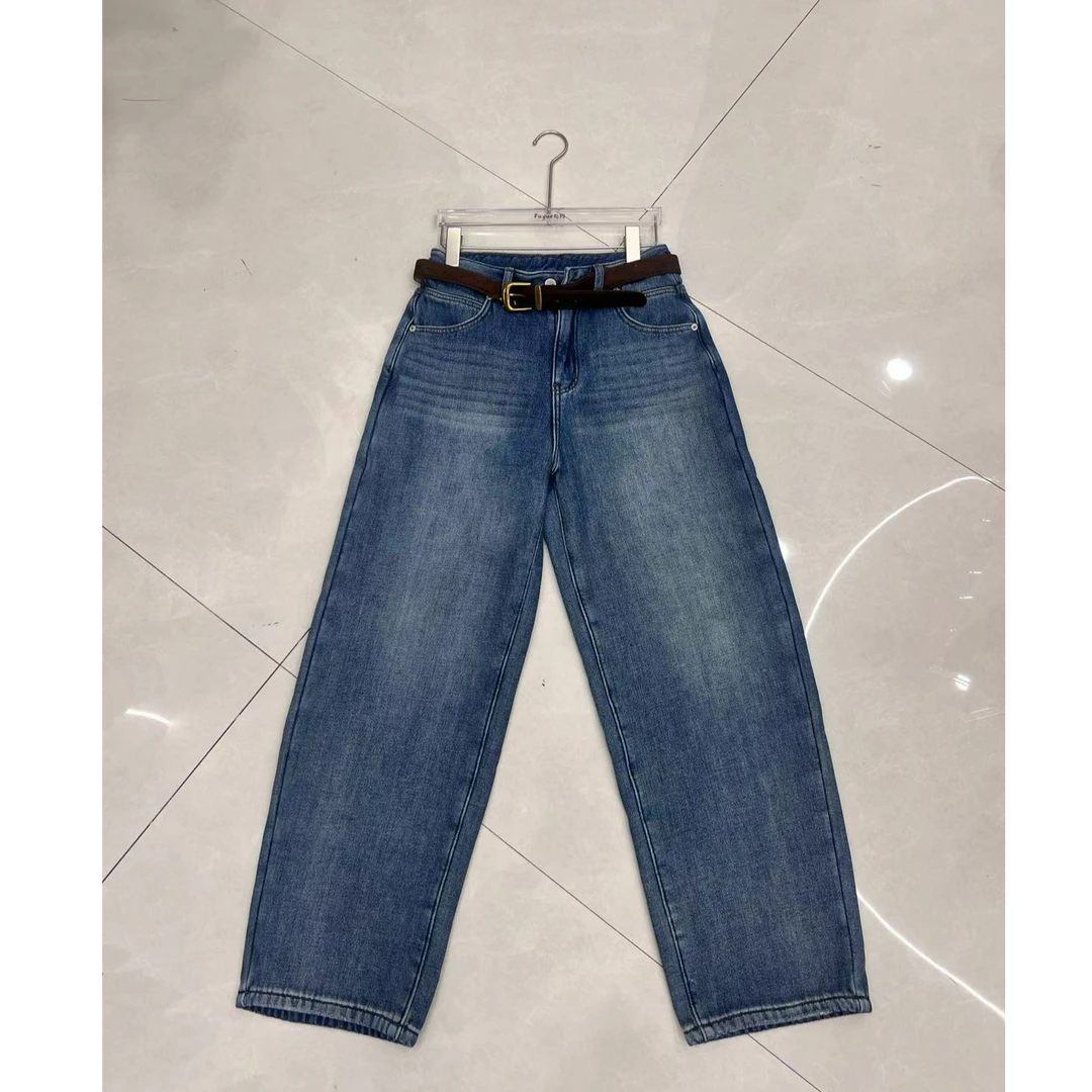 小弯刀直筒裤，复合绒，修身慵懒，随意好看好看的！！！