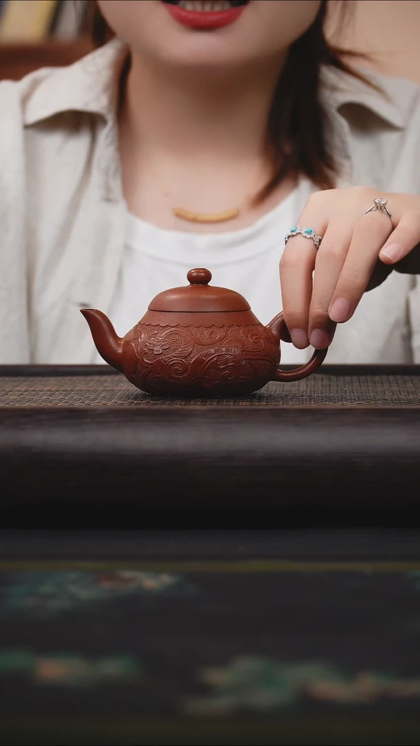 茶壶紫砂老朱泥 梨形