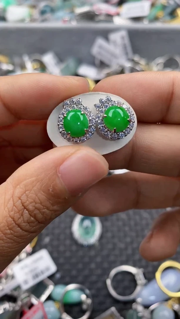 银S925镶嵌戒指翡翠111   7