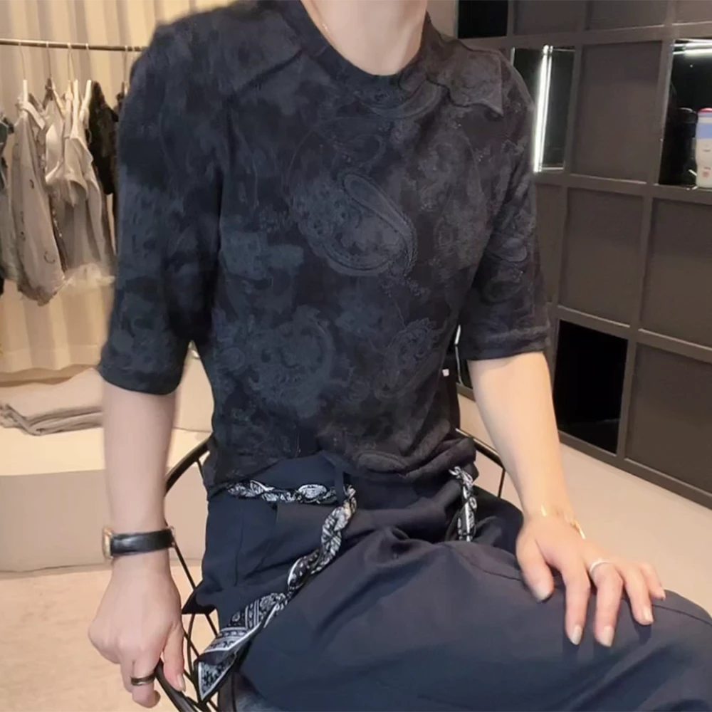 早秋款圆领设计感时尚百搭中袖显瘦上衣T恤C5916