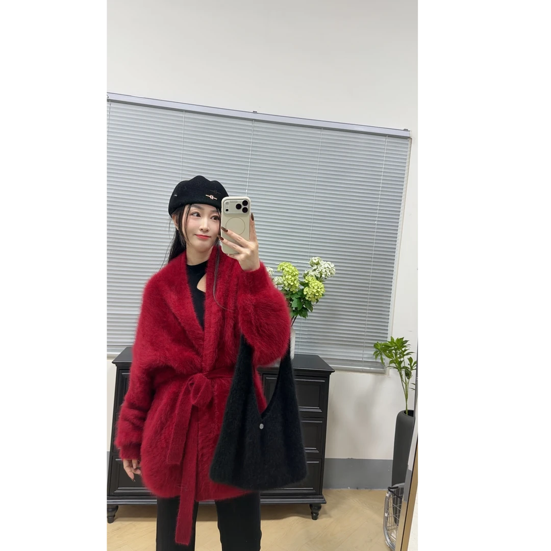 【特种小动物毛毛】“一见倾心”年货BI囤系列针织睡袍慵懒风017