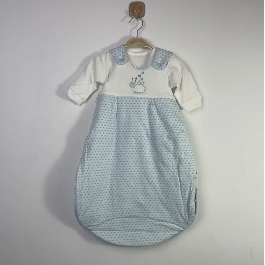 印第安小熊 针织夹棉背心睡袋两件套