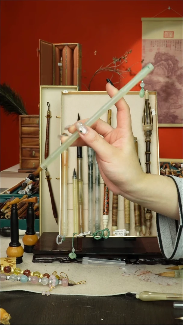 509号闪孤品高货毛笔链接 清水试笔 蘸墨不退