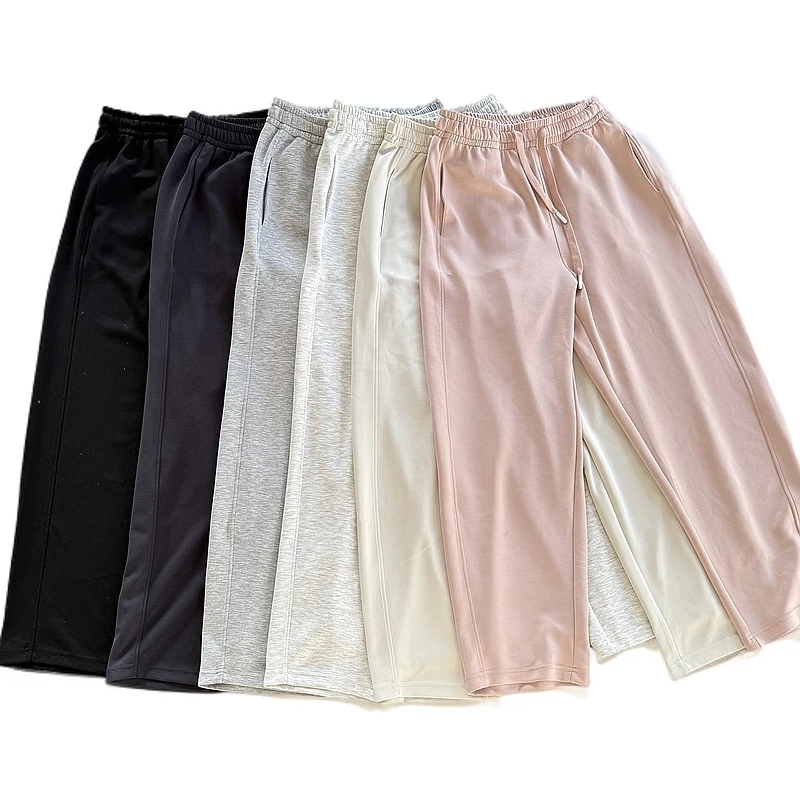 WANGNAFUSHI"铜氨丝垂感窄脚裤“夏款冰凉百搭薄款高腰时尚