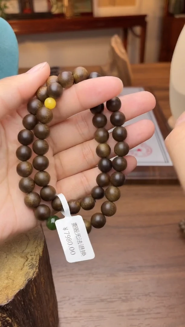 沉香手串沉香【非遗】玉化白棋楠08双圈设计