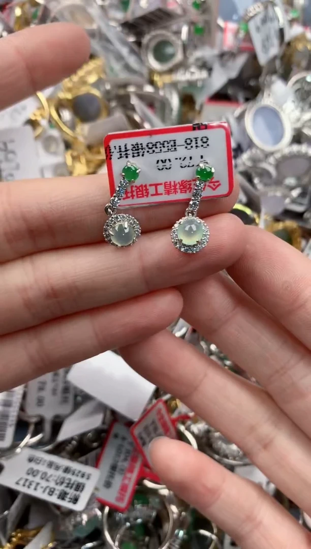 银S925镶嵌戒指翡翠5555----4
