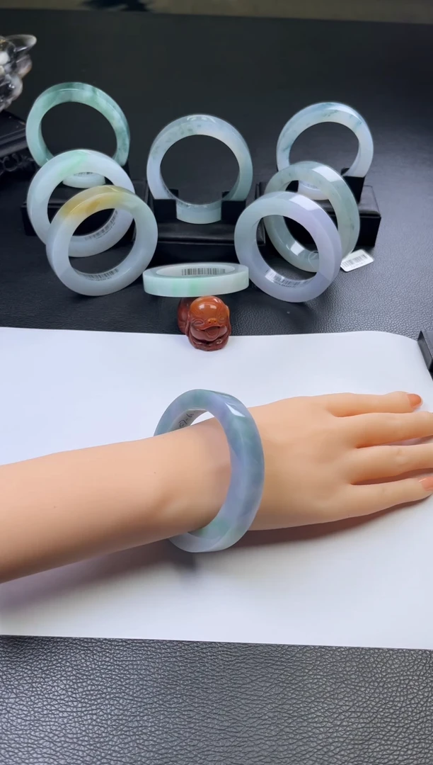 定制翡翠手镯未镶嵌辰**言福禄寿