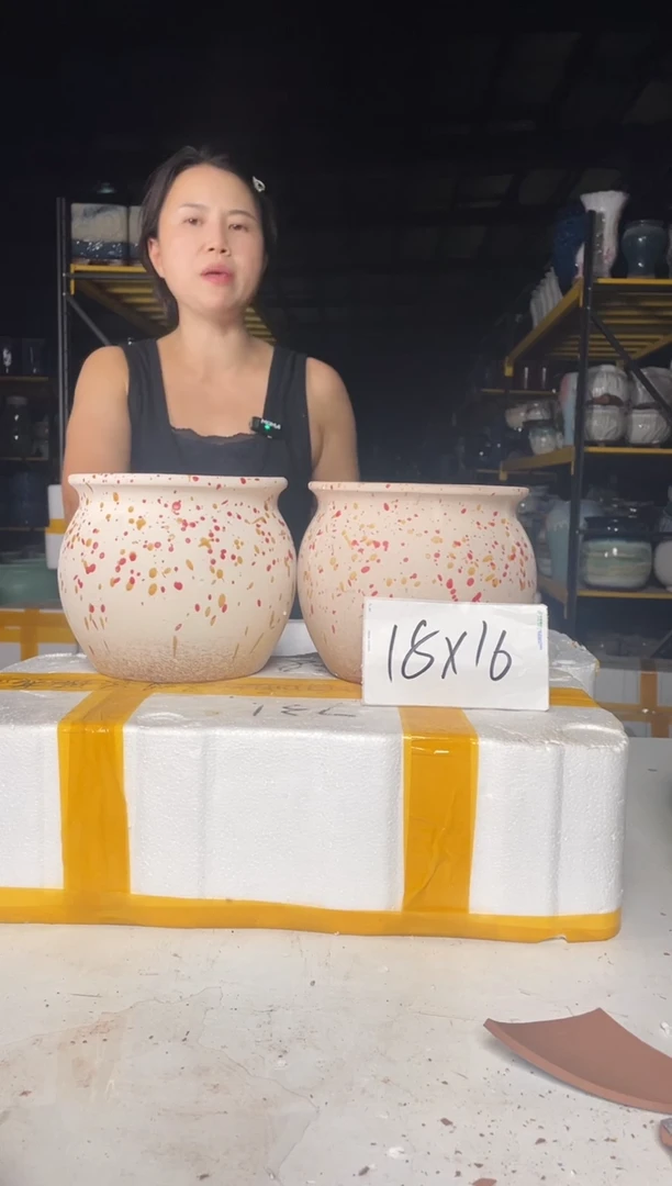 宜兴紫砂粗陶花盆18/16