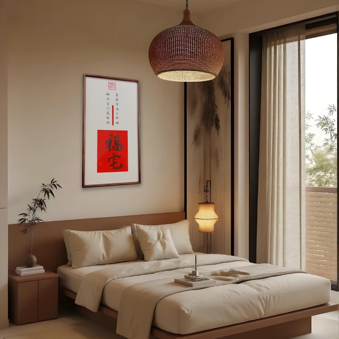 福宅 36*69cm 实木榫卯设计家居手写书法装饰画