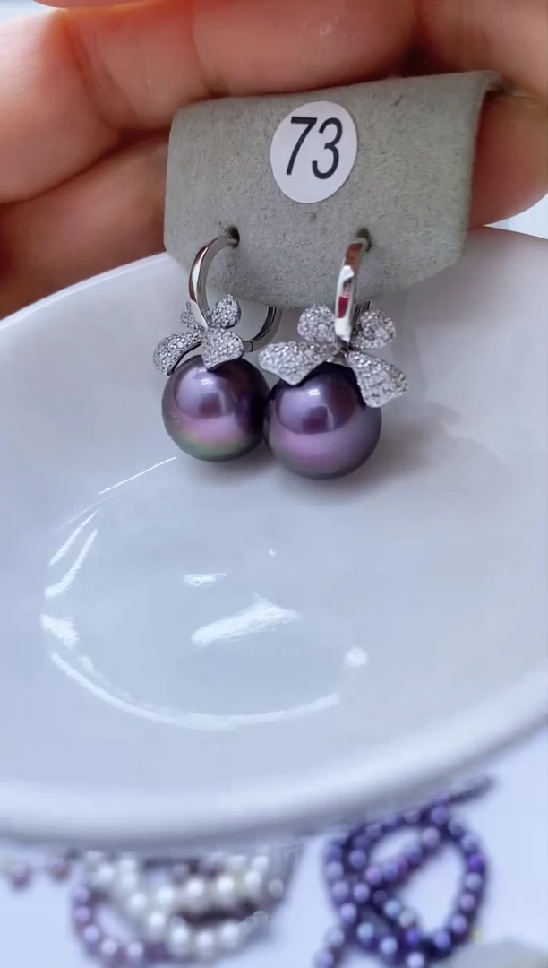 【闪购商品】淡水珍珠耳饰银S925镶嵌73