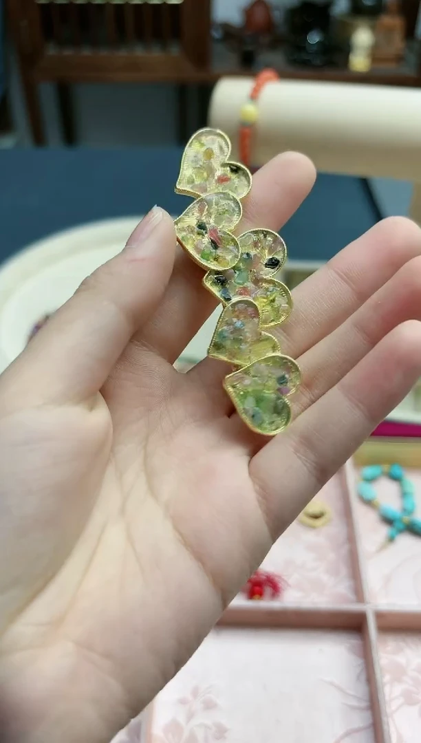 【闪购商品】碧玺发饰未镶嵌碧玺五心发饰*1 YX