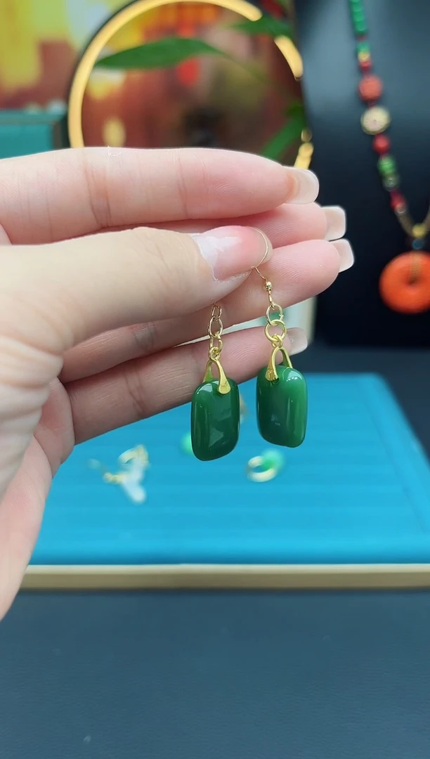 玛瑙/玉髓耳饰银S925镶嵌416