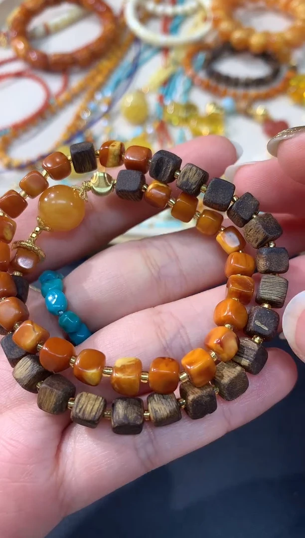 手串蜜蜡银S925镶嵌W15|多样性发其一|520