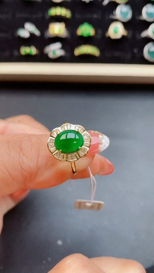 【闪购商品】翡翠戒指银S925镶嵌1211