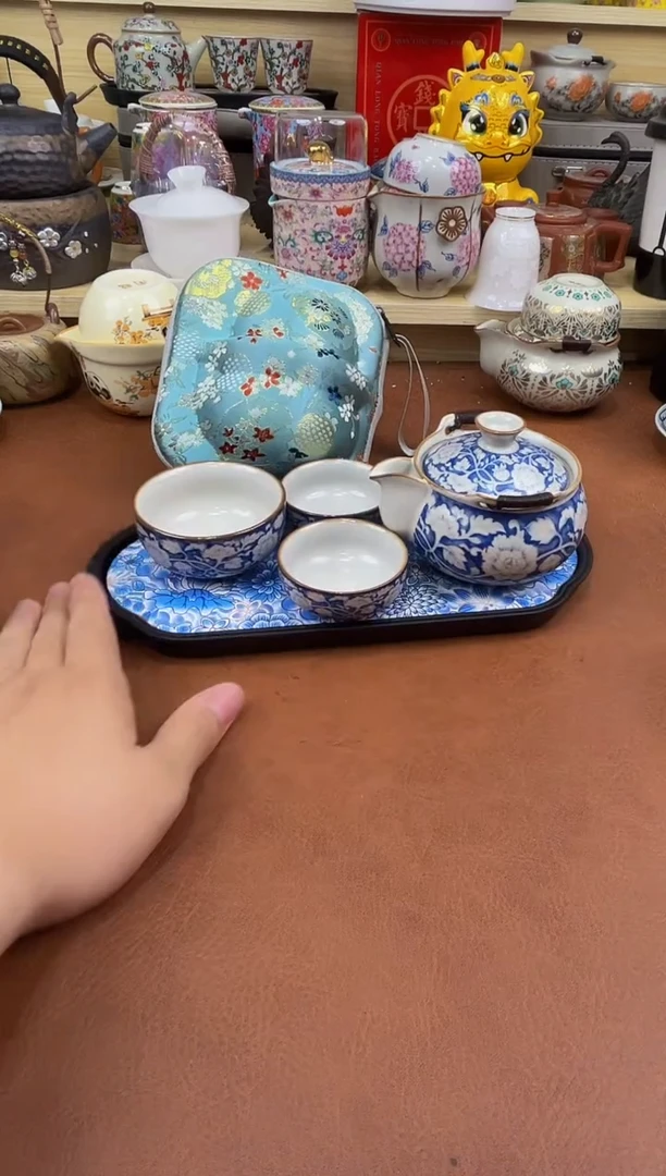 陶瓷茶具摆件旅行套组