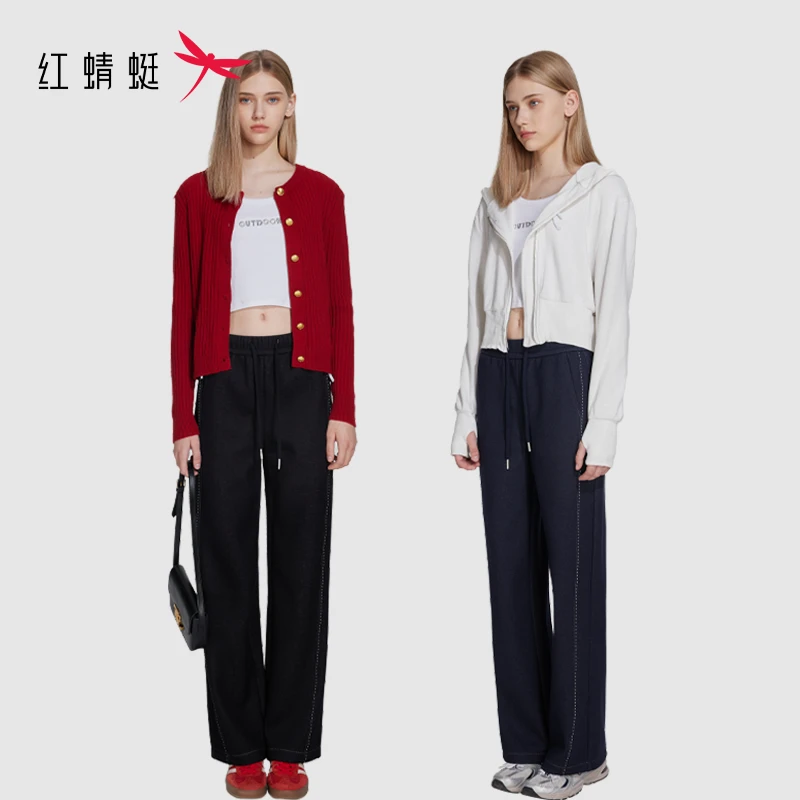 红蜻蜓 秋季款时尚休闲长裤潮流复古厚款牛仔裤