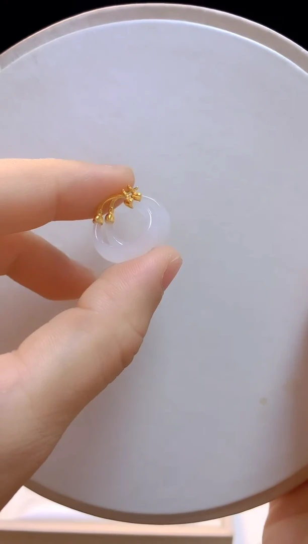 银S925镶嵌和田玉耳环白玉耳环